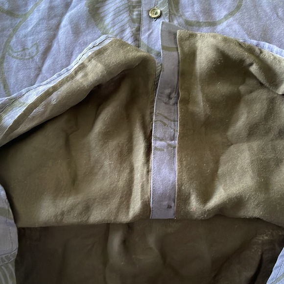 Billy Reid Dark Blue and Black Animal Print Button Down Shirt Women's Size Small - Picture 5 of 10